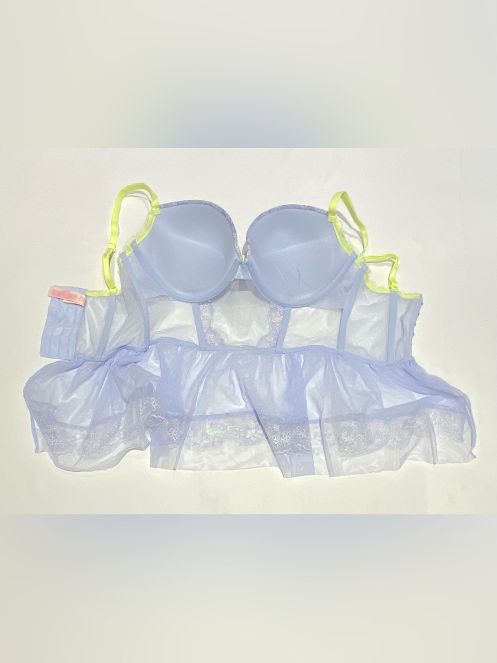 Victoria's Secret Dream Angels Lavender Floral Mesh Babydoll Corset, size 36D - Picture 7 of 7